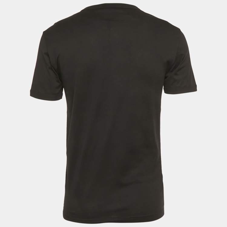 Pre Owned Dolce & Gabbana Black Crown Embroidered Jersey T-Shirt XS