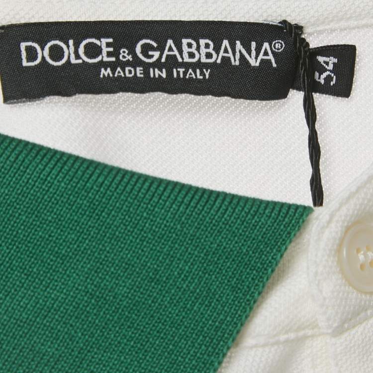 Pre Owned Dolce & Gabbana White Logo Embroidered Pique Polo T-Shirt XXL