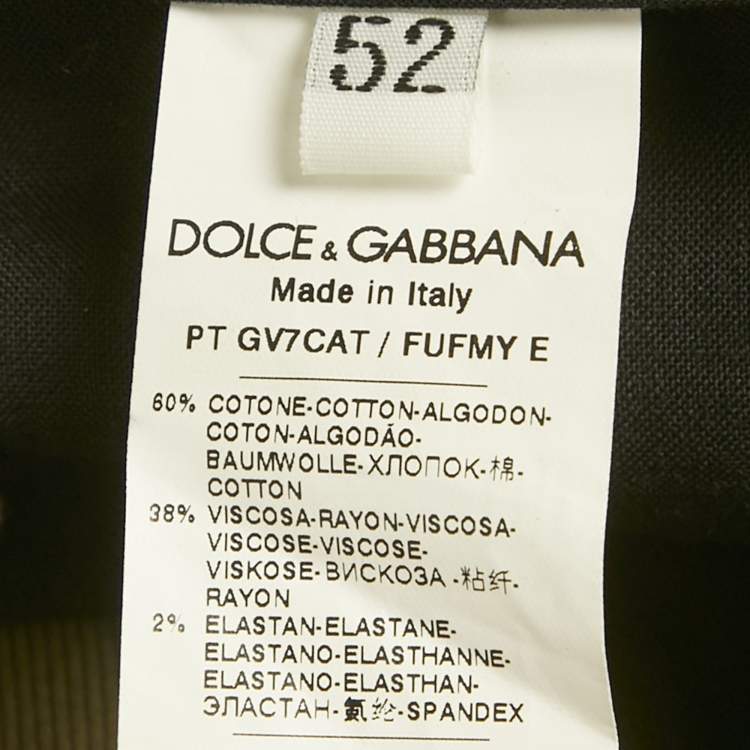 Pre Owned Dolce & Gabbana Olive Green Logo Print Cotton Blend Cargo Pants XL