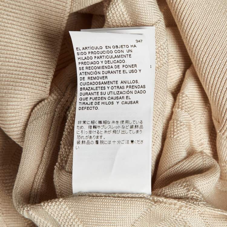 Pre Owned Dolce & Gabbana Beige DG Silk Knit Polo T-Shirt M