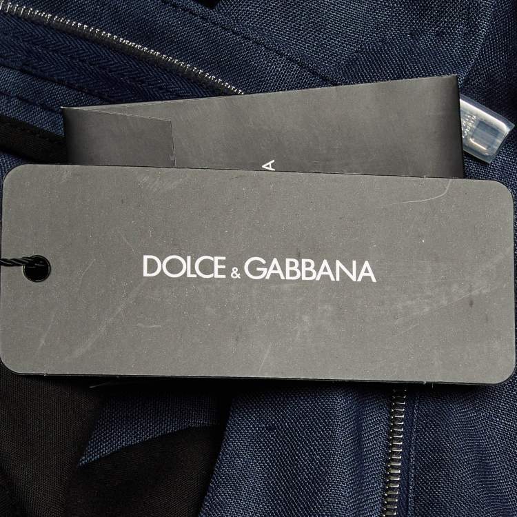 Pre Owned Dolce & Gabbana Navy Blue Linen Bermuda Shorts M/Waist 34"