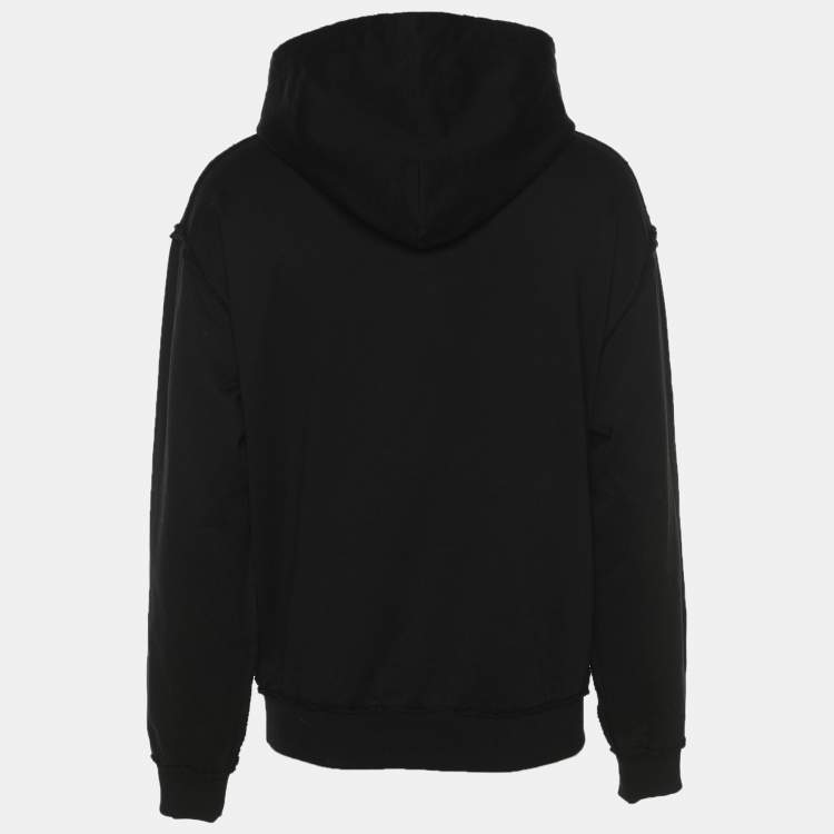 Pre Owned Dolce & Gabbana Black Knit Marina Print Hoodie S