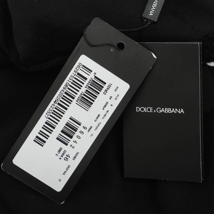 Pre Owned Dolce & Gabbana Black Knit Marina Print Hoodie S