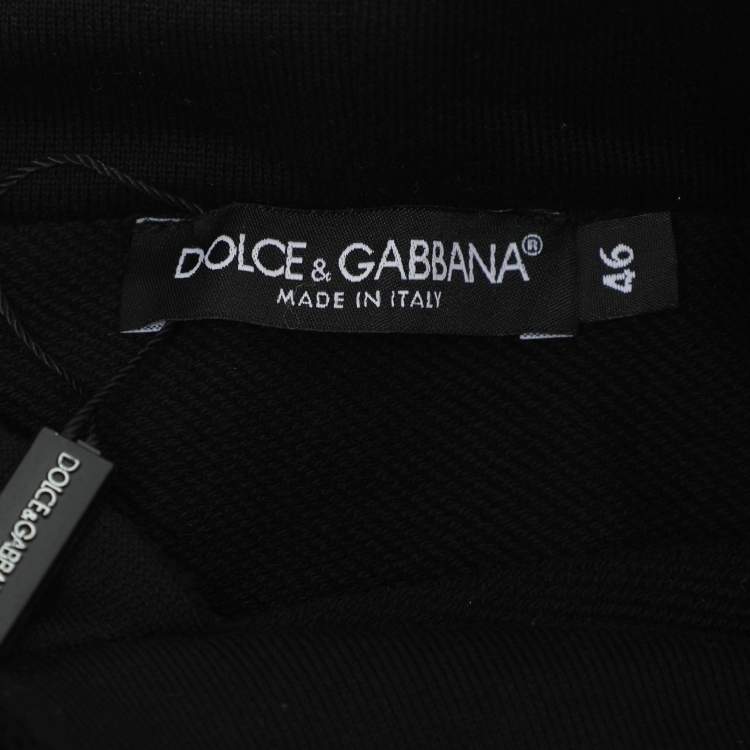 Pre Owned Dolce & Gabbana Black Knit Marina Print Hoodie S