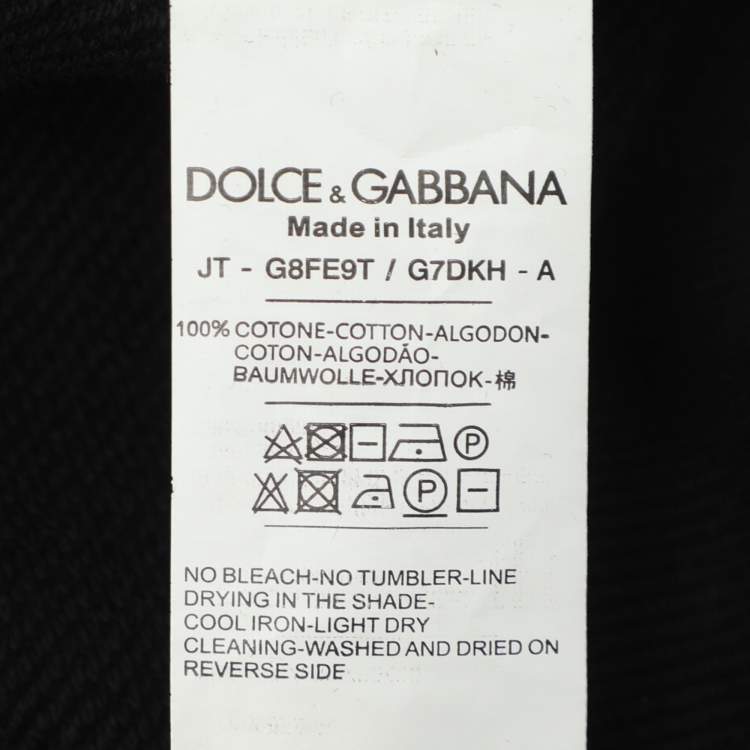 Pre Owned Dolce & Gabbana Black Knit Marina Print Hoodie S