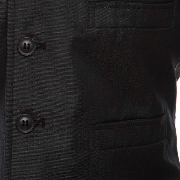 مملوكة مسبقًا Dolce & Gabbana Charcoal Grey Wool Waistcoat Style Blazer S