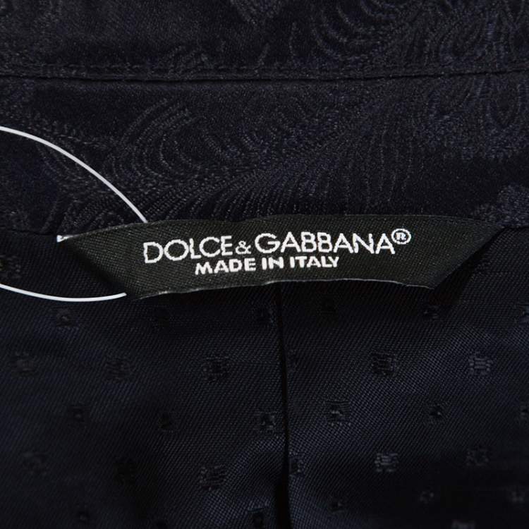 Pre Owned Dolce & Gabbana Midnight Blue Jacquard Suit M