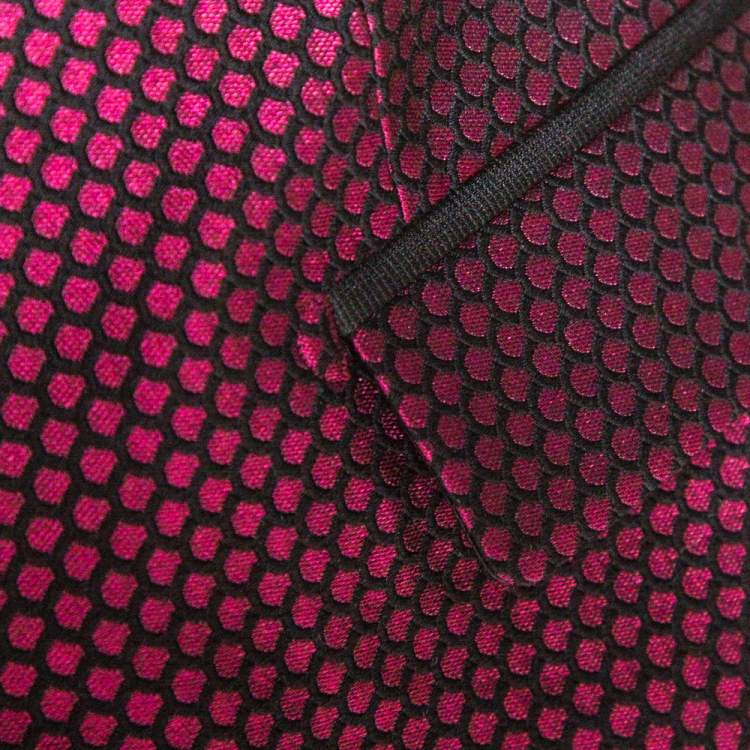 Pre Owned Dolce & Gabbana Burgundy Textured Jacquard Tuxedo Jacket S