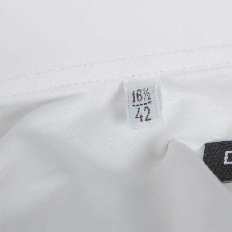 Pre Owned Dolce & Gabbana Gold White Cotton Long Sleeve Button Front Shirt XL