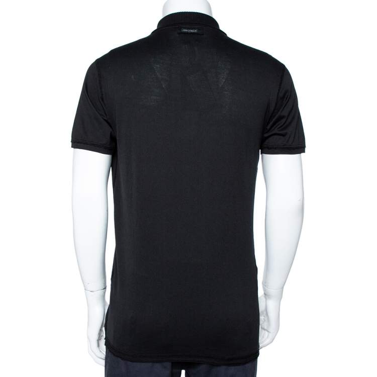 Pre Owned Dolce & Gabbana Black Cotton Polo T-Shirt M