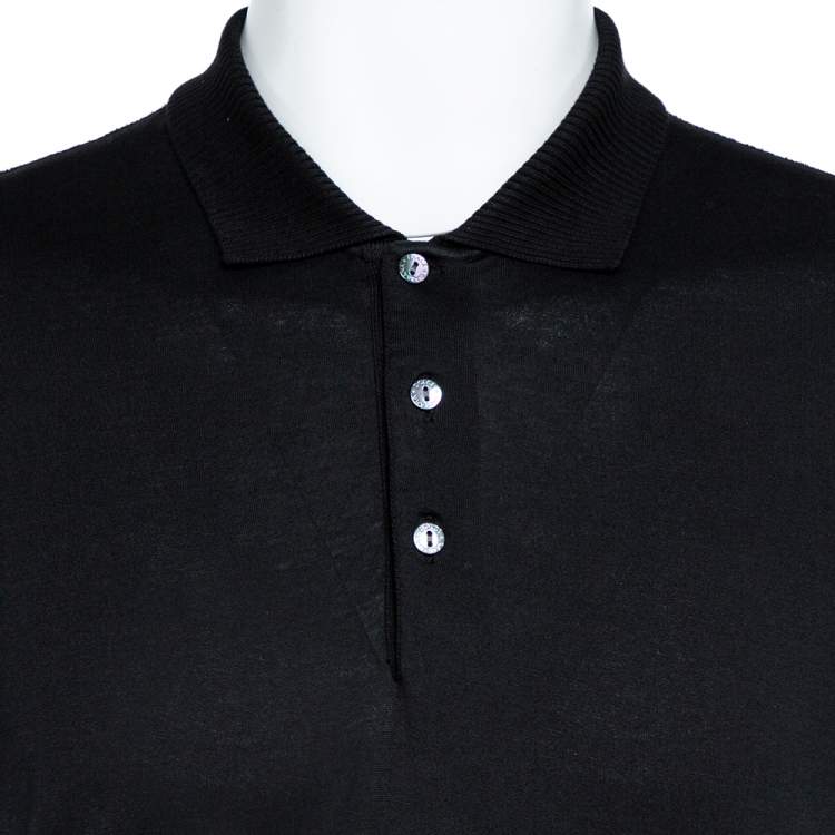 Pre Owned Dolce & Gabbana Black Cotton Polo T-Shirt M