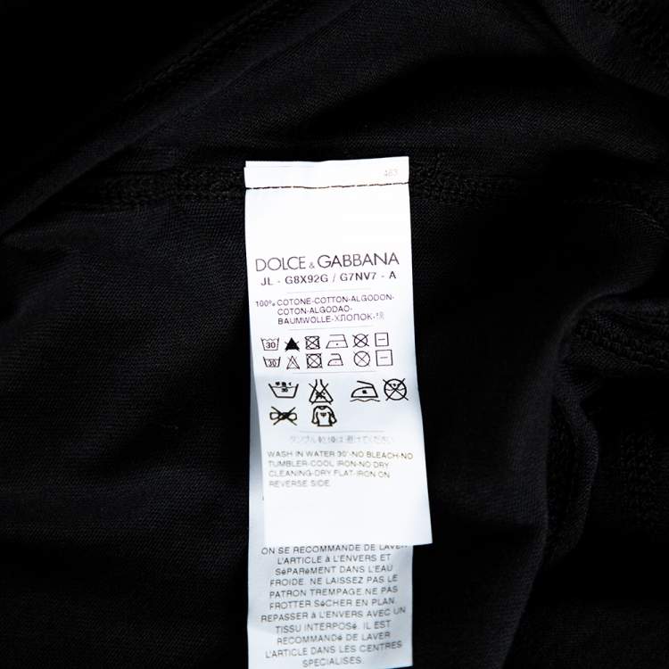 Pre Owned Dolce & Gabbana Black Cotton Polo T-Shirt M