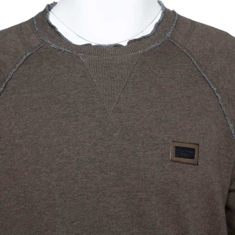 Pre Owned Dolce & Gabbana Grey Cotton Knit Sweatshirt L
