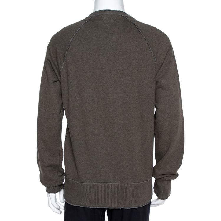 Pre Owned Dolce & Gabbana Grey Cotton Knit Sweatshirt L