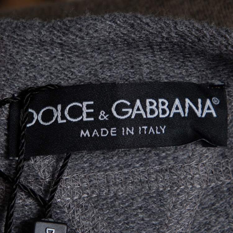 Pre Owned Dolce & Gabbana Grey Cotton Knit Sweatshirt L