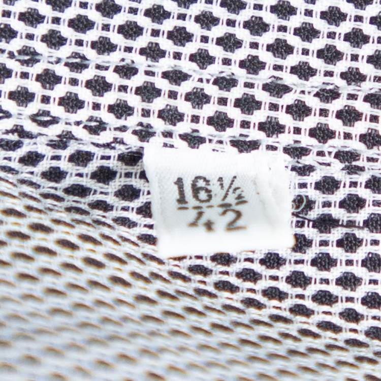Pre Owned Dolce & Gabbana Monochrome Cotton Button Front Gold Slim Fit Shirt XL