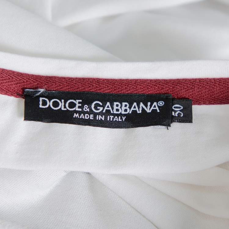 Pre Owned Dolce & Gabbana White DG Heaven Printed Cotton Crewneck T-Shirt L