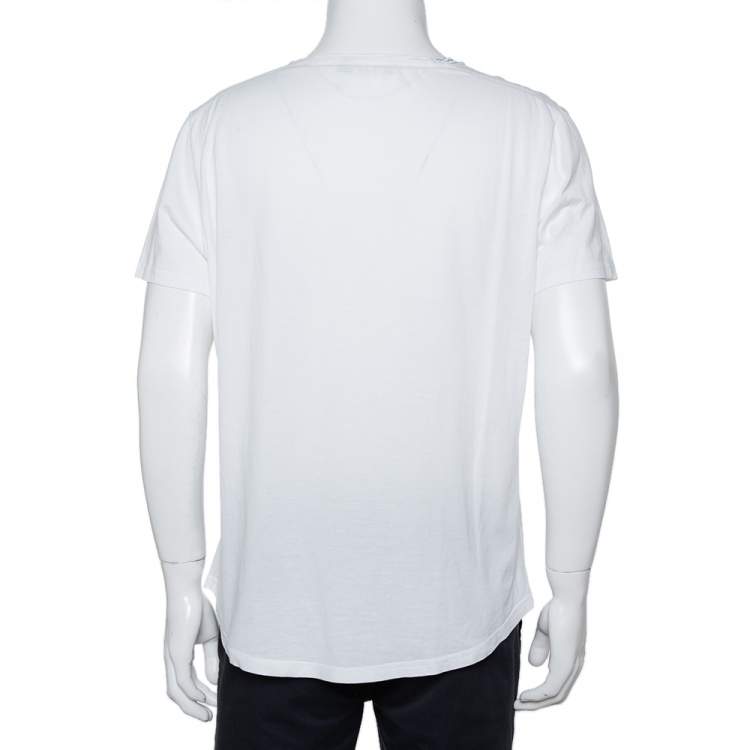 Pre Owned Dolce & Gabbana White DG Heaven Printed Cotton Crewneck T-Shirt L