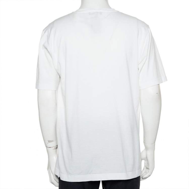 Pre Owned Dolce & Gabbana White DG Crest Logo Cotton Crewneck T-Shirt L