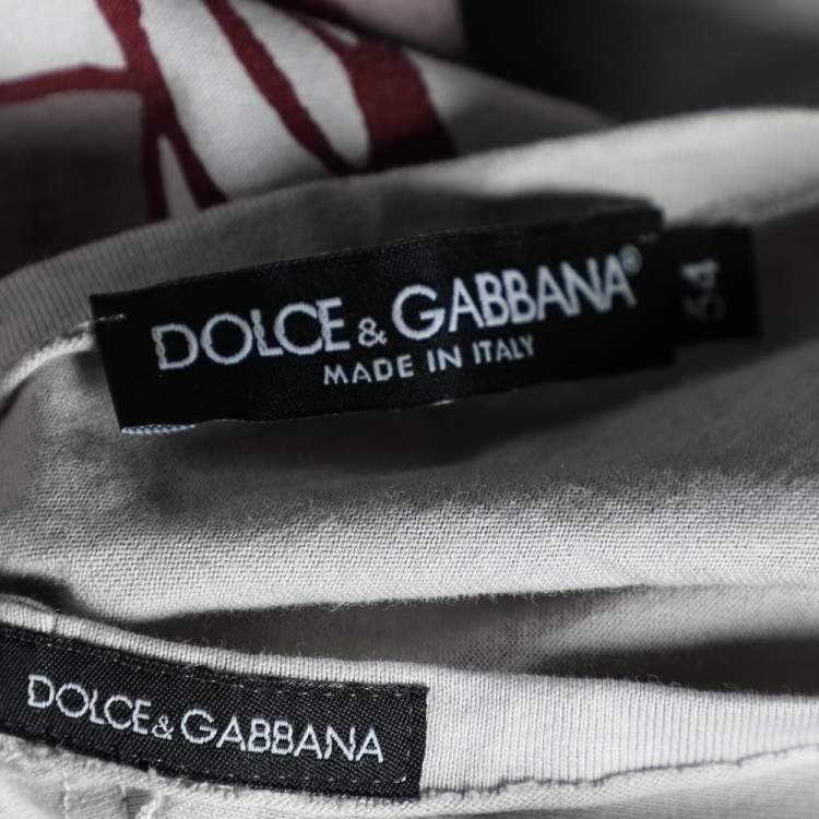 Pre Owned Dolce & Gabbana Grey Mickey Mouse Printed Cotton Crewneck T-Shirt XXL