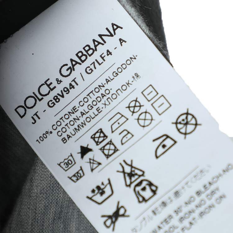 Pre Owned Dolce & Gabbana Grey Cotton Mickey Mouse Patch Detail Roundneck T-Shirt XXL