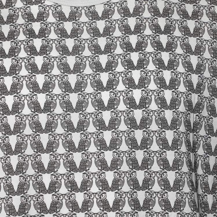 Pre Owned Dolce & Gabbana Grey Owl Printed Cotton Crewneck T-Shirt XXL