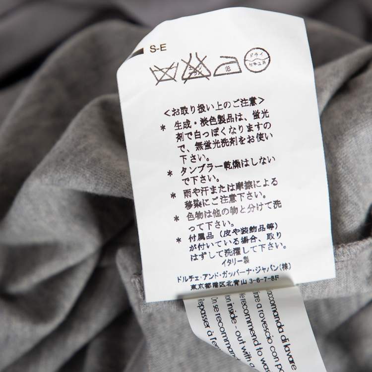 Pre Owned Dolce & Gabbana Grey Jersey Contrast Trim Button Down T-Shirt M