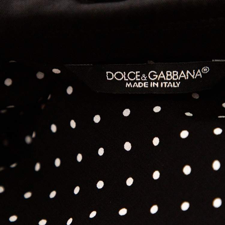 Pre Owned Dolce & Gabbana Black Wool Crown Logo Embroidered Single Breasted Blazer M