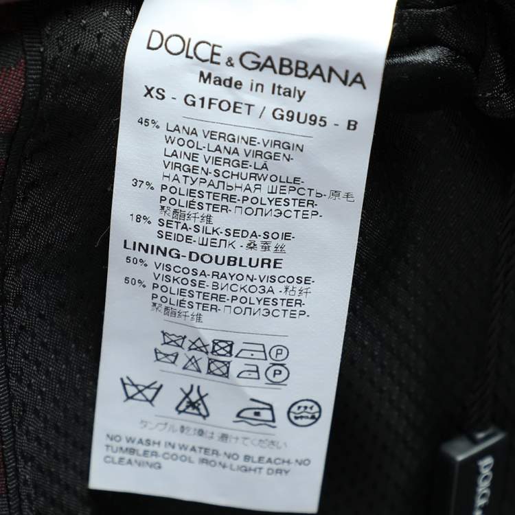 Pre Owned Dolce & Gabbana Burgundy Polka Dotted Wool Single Breasted Blazer M 