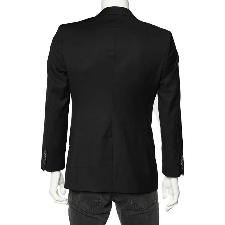 Pre Owned Dolce & Gabbana Black Wool Bee Crest Embellished Martini Blazer M