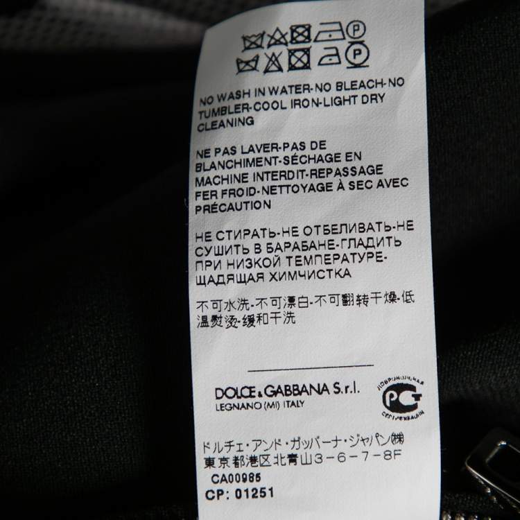 Pre Owned Dolce & Gabbana Black Crepe & Rib Knit Trimmed Zip Front Jacket XL