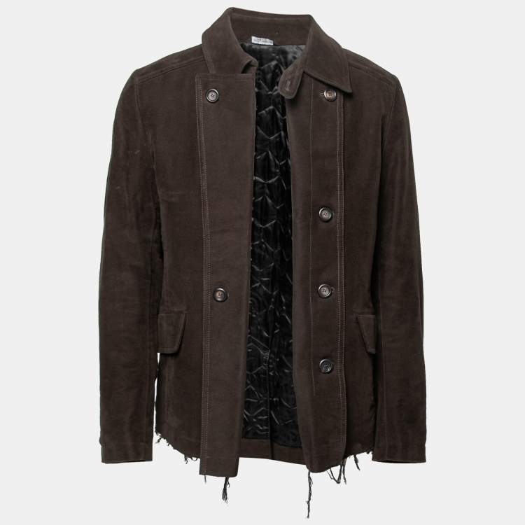 Pre Owned Dolce & Gabbana Dark Brown Cotton Double Breasted Jacket XL