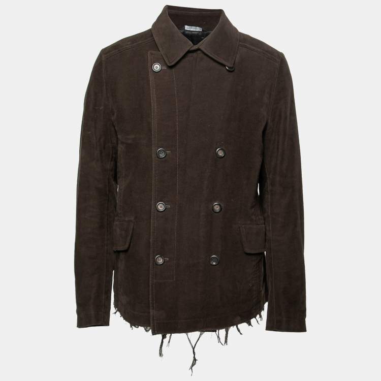 Pre Owned Dolce & Gabbana Dark Brown Cotton Double Breasted Jacket XL