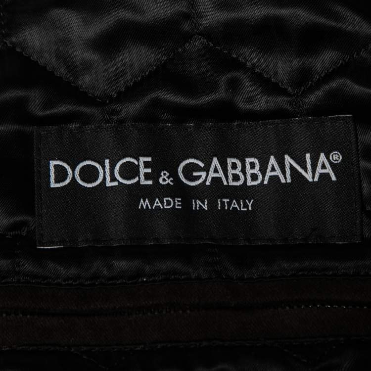 Pre Owned Dolce & Gabbana Dark Brown Cotton Double Breasted Jacket XL
