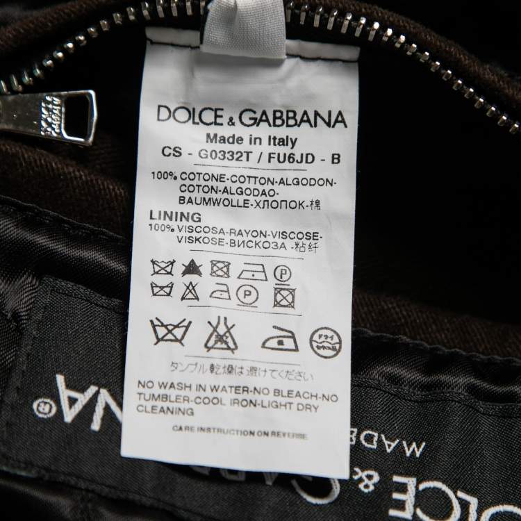 Pre Owned Dolce & Gabbana Dark Brown Cotton Double Breasted Jacket XL