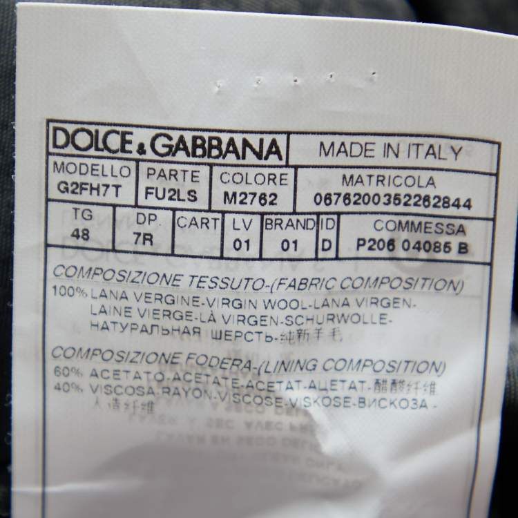 Pre Owned Dolce & Gabbana Dark Purple Wool Button Front Martini Blazer M