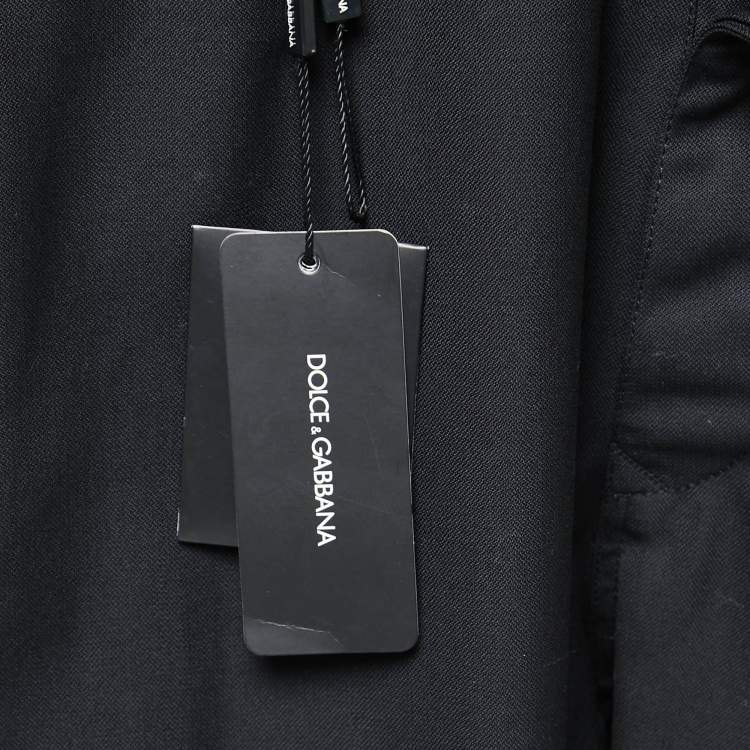 Pre Owned Dolce & Gabbana Black Wool & Cotton Trousers S