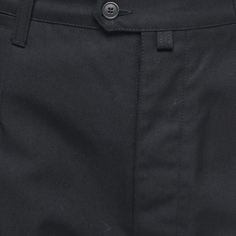 Pre Owned Dolce & Gabbana Black Wool & Cotton Trousers S