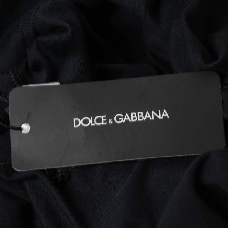 Pre Owned Dolce & Gabbana Navy Blue Crew Neck Half Sleeve T-Shirt M