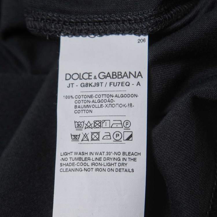 Pre Owned Dolce & Gabbana Navy Blue Crew Neck Half Sleeve T-Shirt M