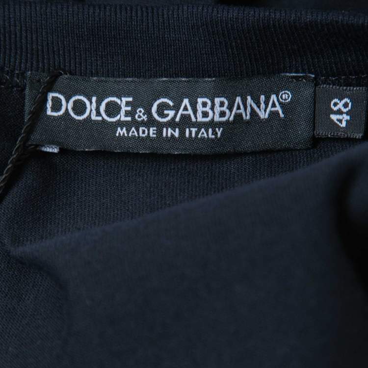 Pre Owned Dolce & Gabbana Navy Blue Crew Neck Half Sleeve T-Shirt M