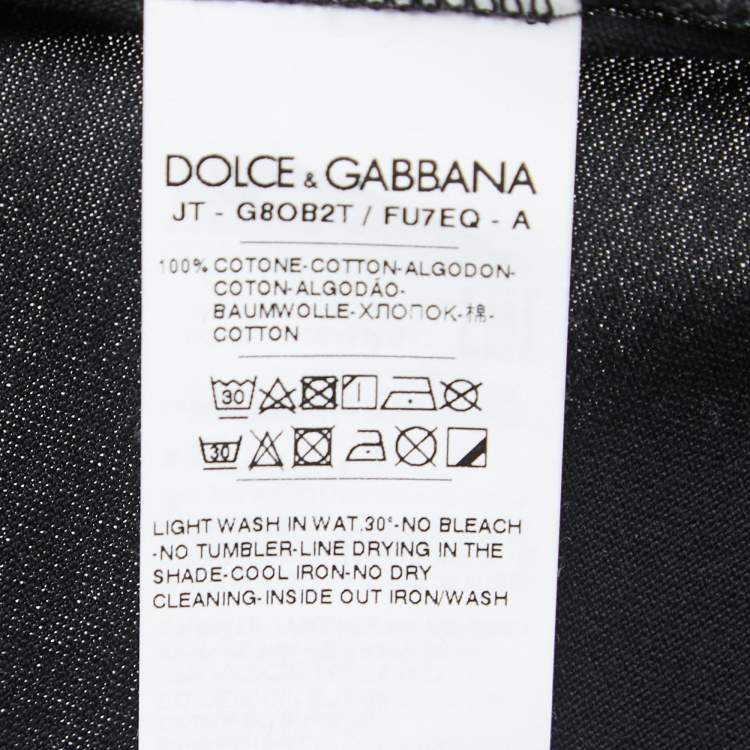 Pre Owned Dolce & Gabbana Black Logo Print Cotton Crew Neck Half Sleeve T-Shirt XXL