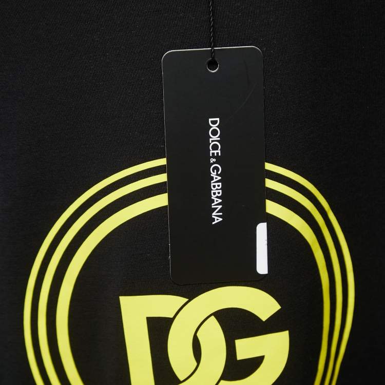 Pre Owned Dolce & Gabbana Black Logo Print Cotton Crew Neck Half Sleeve T-Shirt XXL