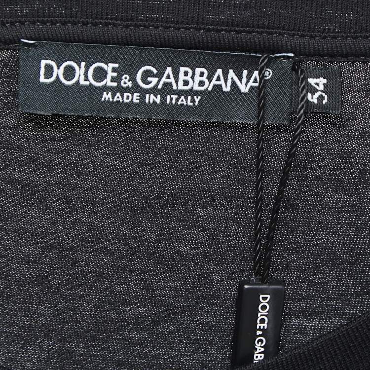 Pre Owned Dolce & Gabbana Black Logo Print Cotton Crew Neck Half Sleeve T-Shirt XXL
