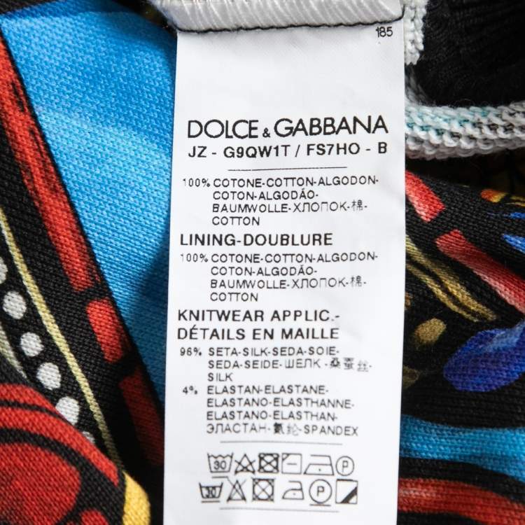 Pre Owned Dolce & Gabbana Multicolor Stained Glass Printed Cotton Hoodie XL