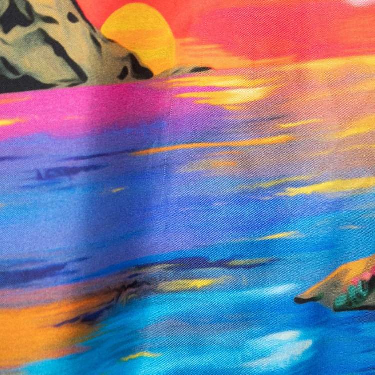 Pre Owned Dolce & Gabbana Multicolor Silk Hawaiian Print Shirt XL