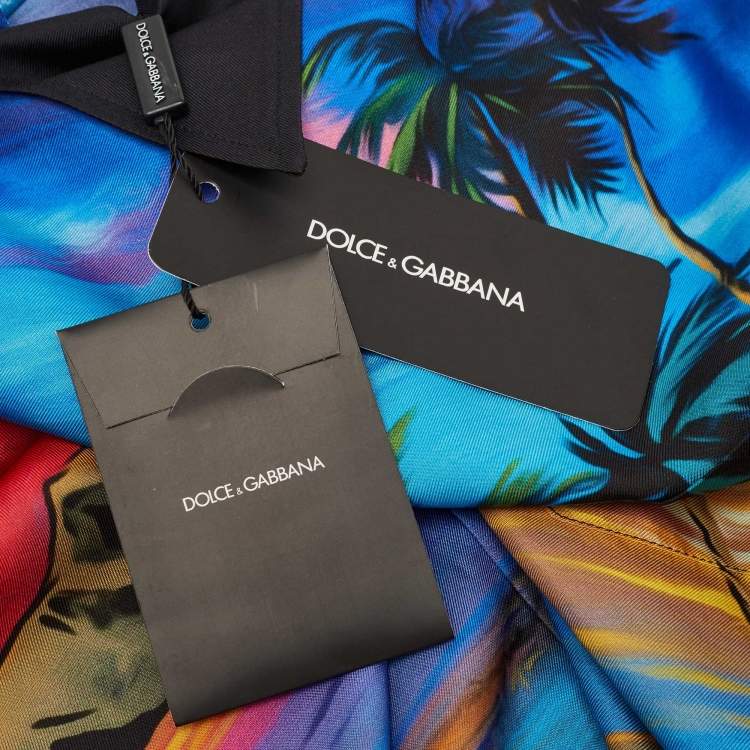 Pre Owned Dolce & Gabbana Multicolor Silk Hawaiian Print Shirt XL