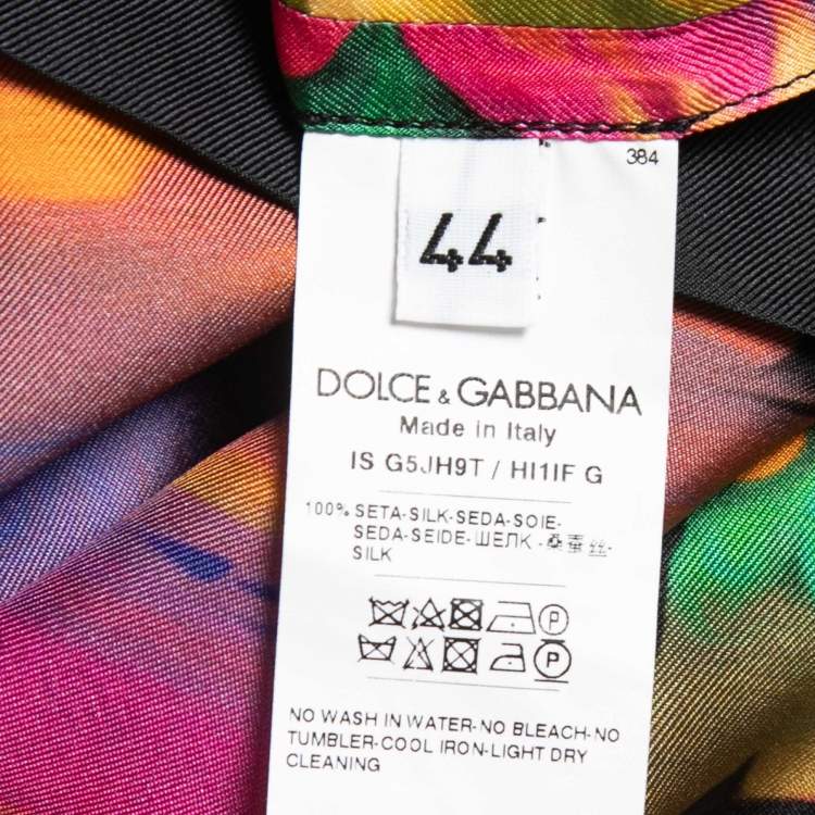 Pre Owned Dolce & Gabbana Multicolor Silk Hawaiian Print Shirt XL