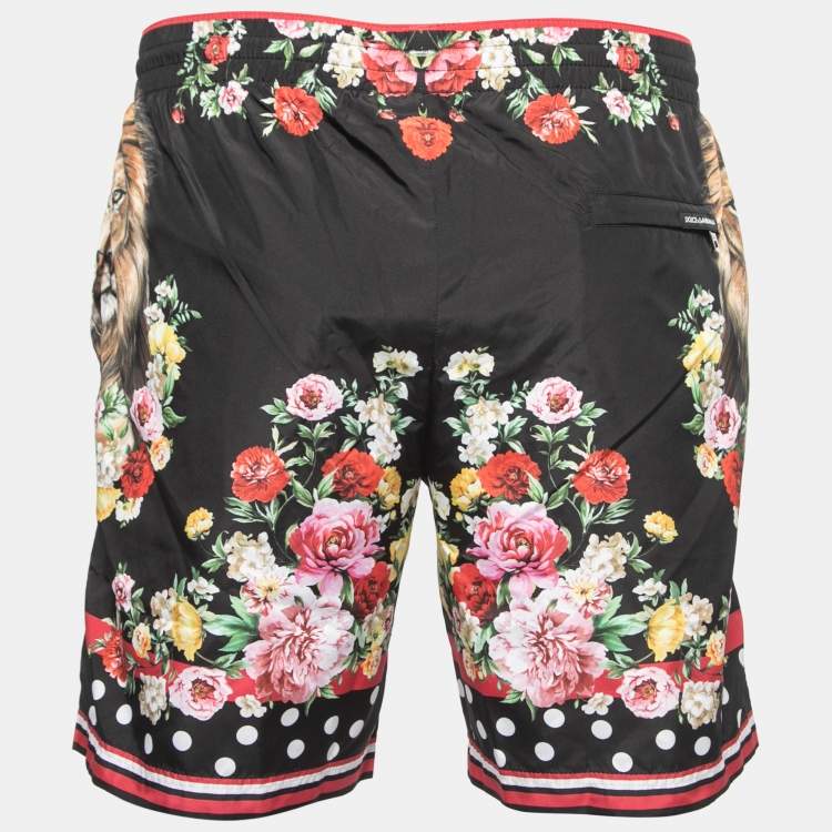Pre Owned Dolce & Gabbana X Khaled Khaled Beachwear Black Jungle Mix Print Swim Shorts M