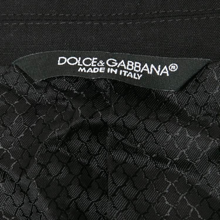 Pre Owned Dolce & Gabbana Black Virgin Wool Gold Fit Blazer XL